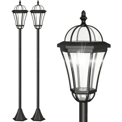 Conjunto de 2 Farolas Solares Outsunny - Luces de Exterior IP44 Conjunto de 2 Farolas Solares Outsunny - Luces de Exterior IP44