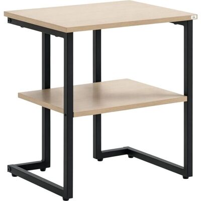 Mesa auxiliar Homcom con estante - Natural y negro - 45x35x48 cm Mesa auxiliar Homcom con estante - Natural y negro - 45x35x48 cm
