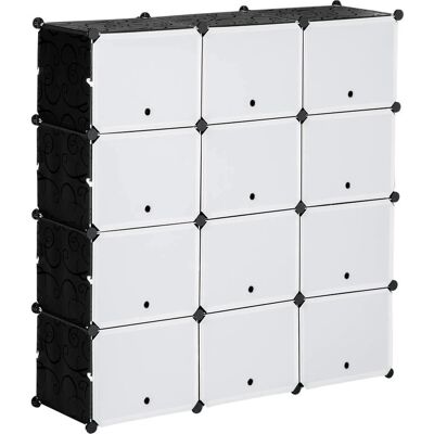 Armario Modular de Plástico Homcom para Zapatos - 12 Cubos Armario Modular de Plástico Homcom para Zapatos - 12 Cubos