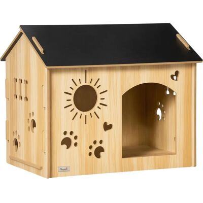 Maison en Bois PawHut pour Chiens - Abri pour Animaux avec Porte Avant - Style Rustique - Publicité Maison en Bois PawHut pour Chiens - Abri pour Animaux avec Porte Avant - Style Rustique - Publicité