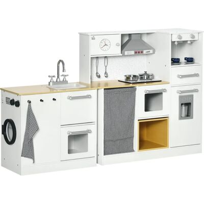 Cocina de Juguete de Madera Homcom 2 Piezas - Realista con Luces Cocina de Juguete de Madera Homcom 2 Piezas - Realista con Luces