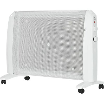 Homcom Calefactor Eléctrico 1000W/2000W Radiador de Mica - Termostato regulable, 4 ruedas, para 15-20 m² Homcom Calefactor Eléctrico 1000W/2000W Radiador de Mica - Termostato regulable, 4 ruedas, para 15-20 m²