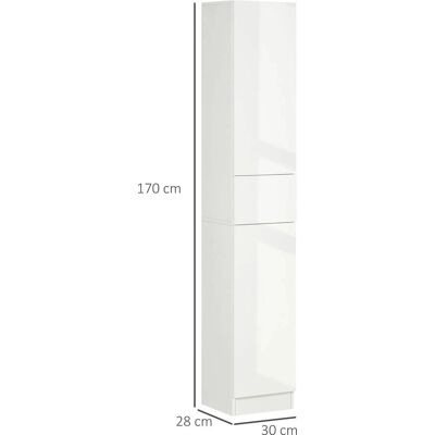 Kleankin Armario Alto de Baño con 1 Cajón y 5 Estantes - Almacenamiento de Baño Kleankin Armario Alto de Baño con 1 Cajón y 5 Estantes - Almacenamiento de Baño