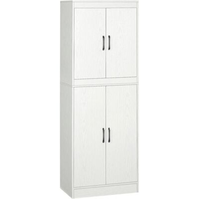 HOMCOM Aparador Blanco Moderno de Cocina con 4 Puertas y 5 Estantes Regulables - Mueble de Cocina HOMCOM Aparador Blanco Moderno de Cocina con 4 Puertas y 5 Estantes Regulables - Mueble de Cocina