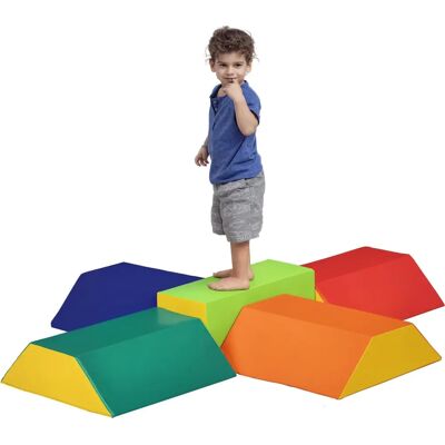 HOMCOM Conjunto de Blocos de Espuma Coloridos para Crianças - Construção 18-36m HOMCOM Conjunto de Blocos de Espuma Coloridos para Crianças - Construção 18-36m