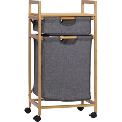 Cesto de ropa sucia de bambú Homcom con 2 bolsas extraíbles - 42x35x84.5 cm Cesto de ropa sucia de bambú Homcom con 2 bolsas extraíbles - 42x35x84.5 cm