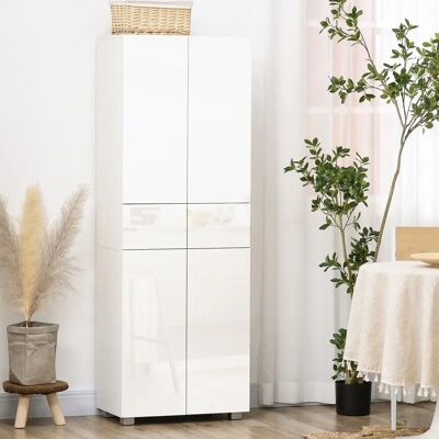 Homcom Armario de Almacenamiento Moderno Blanco con Estantes Ajustables Homcom Armario de Almacenamiento Moderno Blanco con Estantes Ajustables