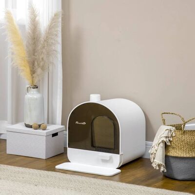 Litière pour Chat Pawhut avec Plateau, Pelle et Filtre - blanc - Publicité Litière pour Chat Pawhut avec Plateau, Pelle et Filtre - blanc - Publicité