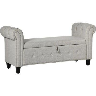 Homcom Otomana de Almacenamiento - Estilo de Lino con Tufting - 146,5x49x74.5cm Homcom Otomana de Almacenamiento - Estilo de Lino con Tufting - 146,5x49x74.5cm
