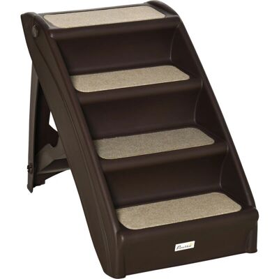 Pawhut Escalera Plegable para Mascotas con Alfombrillas Antideslizantes 62x38x49,5 cm - marrón (D06-142DR) Pawhut Escalera Plegable para Mascotas con Alfombrillas Antideslizantes 62x38x49,5 cm - marrón (D06-142DR)