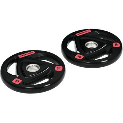 Sportnow - 2x Placas de peso de hierro de 10kg - Equipamiento de gimnasio en casa Sportnow - 2x Placas de peso de hierro de 10kg - Equipamiento de gimnasio en casa