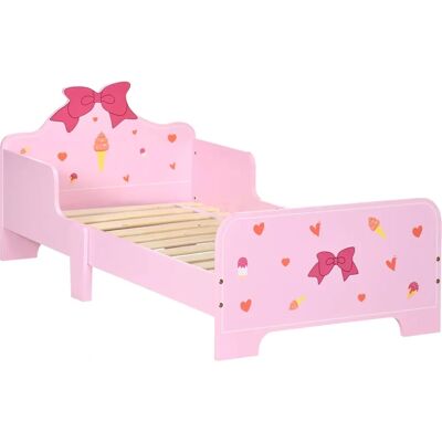 Cama infantil rosa Zonekiz con estampado de corazones - Para niños 3-6 años Cama infantil rosa Zonekiz con estampado de corazones - Para niños 3-6 años