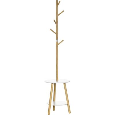 Homcom Perchero de Bambú 2 en 1 con Mesa - Estilo Nórdico Moderno Homcom Perchero de Bambú 2 en 1 con Mesa - Estilo Nórdico Moderno