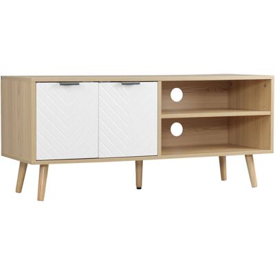 Móvel de TV Moderno HOMCOM com 2 Portas & Prateleiras - Suporta TV de 46" Móvel de TV Moderno HOMCOM com 2 Portas & Prateleiras - Suporta TV de 46"