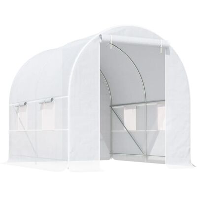 Invernadero de Túnel Outsunny 245x200x200 cm con Puerta Enrollable y Ventanas Invernadero de Túnel Outsunny 245x200x200 cm con Puerta Enrollable y Ventanas