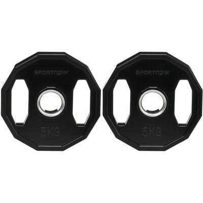 Sportnow - Juego de 2 Placas de Peso 5kg/10kg - Equipo de Gimnasio Sportnow - Juego de 2 Placas de Peso 5kg/10kg - Equipo de Gimnasio