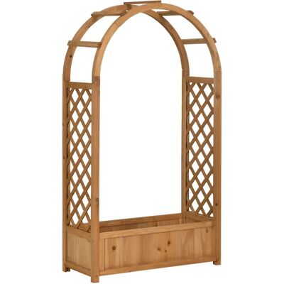 Jardinera de jardín Outsunny con arco y enrejado - 83x36x152 cm Jardinera de jardín Outsunny con arco y enrejado - 83x36x152 cm