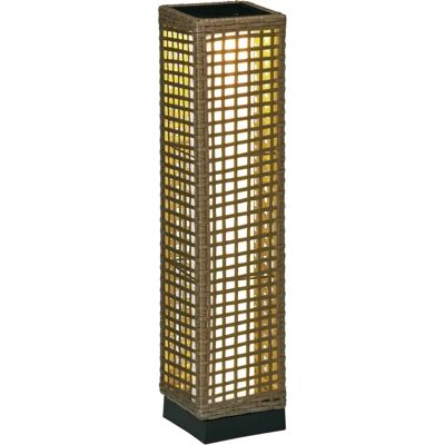 Farol de Jardín Solar Outsunny - Farola de Ratán - 15,5x15,5x69cm Farol de Jardín Solar Outsunny - Farola de Ratán - 15,5x15,5x69cm