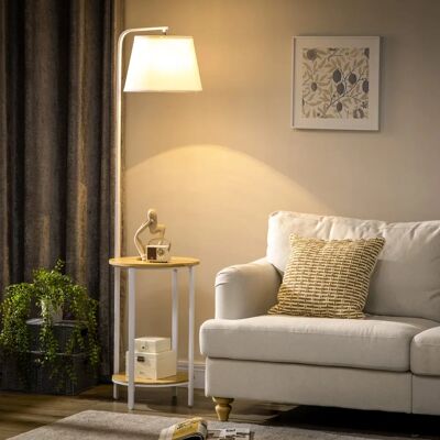 Lámpara de Pie Moderna HOMCOM con Estantes - E27 40W Máx. Lámpara de Pie Moderna HOMCOM con Estantes - E27 40W Máx.