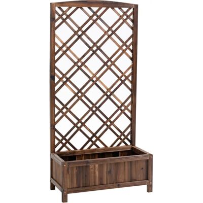 Enrejado y Macetero de Jardín Outsunny - Soporte de Madera Rústica para Plantas Trepadoras Enrejado y Macetero de Jardín Outsunny - Soporte de Madera Rústica para Plantas Trepadoras