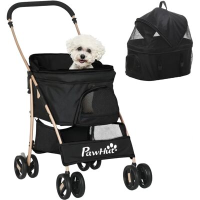 PawHut Carrito para mascotas - 3 en 1 plegable para perros pequeños - Negro PawHut Carrito para mascotas - 3 en 1 plegable para perros pequeños - Negro