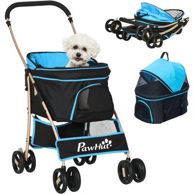 PawHut Carrito para mascotas - 3 en 1 Azul PawHut Carrito para mascotas - 3 en 1 Azul