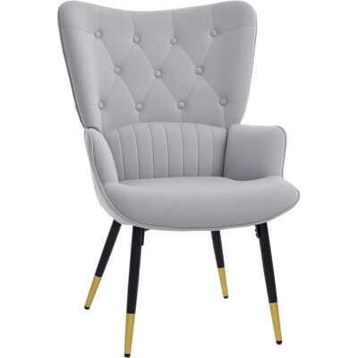 Homcom Sillón de Terciopelo Moderno Alta Respaldo - 68x72x103 cm Homcom Sillón de Terciopelo Moderno Alta Respaldo - 68x72x103 cm