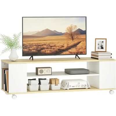 Mueble de TV Homcom - Montaje en pared o con ruedas para 55 pulgadas Mueble de TV Homcom - Montaje en pared o con ruedas para 55 pulgadas