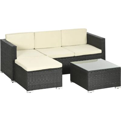 Conjunto de Muebles de Ratán para Jardín - Outsunny 3 Piezas Conjunto de Muebles de Ratán para Jardín - Outsunny 3 Piezas