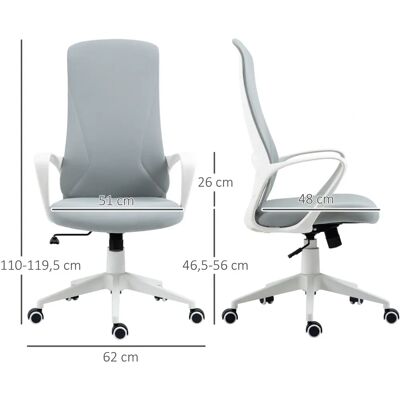 Silla de Oficina Vinsetto con Altura Ajustable, Respaldo Alto, Giratoria - Gris Silla de Oficina Vinsetto con Altura Ajustable, Respaldo Alto, Giratoria - Gris