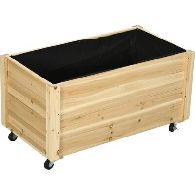 Jardinera de Madera con Ruedas Outsunny - 89x48x47cm Jardinera de Madera con Ruedas Outsunny - 89x48x47cm