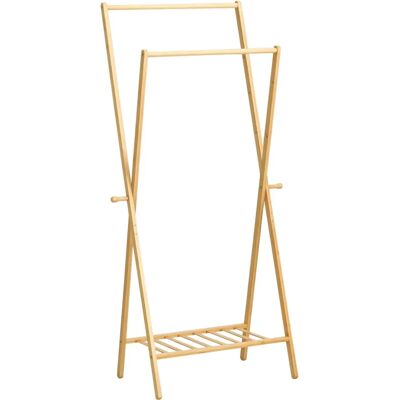 Perchero de bambú Homcom 74x42x150cm - Almacenamiento multifuncional Perchero de bambú Homcom 74x42x150cm - Almacenamiento multifuncional