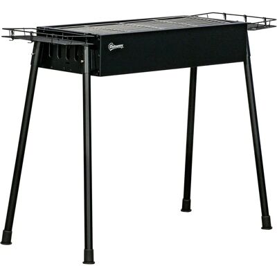 Parrilla de carbón portátil Outsunny con 2 parrillas de acero inoxidable - Jardín camping Parrilla de carbón portátil Outsunny con 2 parrillas de acero inoxidable - Jardín camping