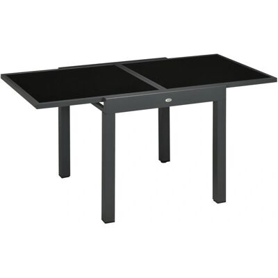Mesa de Jardín Outsunny - Extensible, Moderna, Negra Mesa de Jardín Outsunny - Extensible, Moderna, Negra