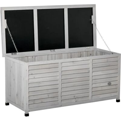 Cofre de almacenamiento para jardín Outsunny - 127x56x60 cm - Gris Cofre de almacenamiento para jardín Outsunny - 127x56x60 cm - Gris