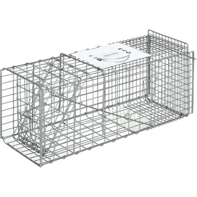 Trampa para animales Outsunny - Jaula plegable de acero para pequeños animales Trampa para animales Outsunny - Jaula plegable de acero para pequeños animales