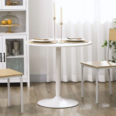 Mesa de comedor redonda blanca Homcom para 2 - Moderna, Ahorra espacio Mesa de comedor redonda blanca Homcom para 2 - Moderna, Ahorra espacio