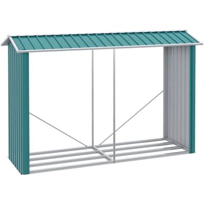 Cobertizo de Madera de Acero Galvanizado Outsunny - Protege tu Leña en el Jardín Cobertizo de Madera de Acero Galvanizado Outsunny - Protege tu Leña en el Jardín