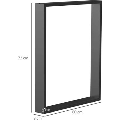 Patas de Mesa de Acero HOMCOM 60x72cm Negro - Estilo Industrial Patas de Mesa de Acero HOMCOM 60x72cm Negro - Estilo Industrial