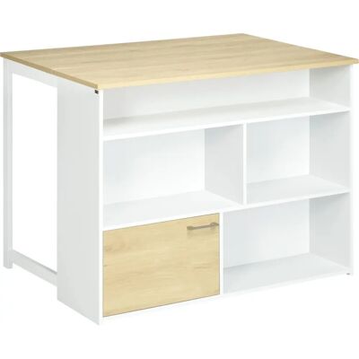 Mesa de Bar Extensible Homcom con Ala Plegable - Isla de Cocina Mesa de Bar Extensible Homcom con Ala Plegable - Isla de Cocina