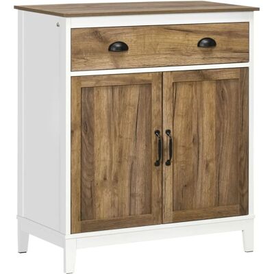 Homcom Aparador rústico marrón con almacenamiento, estante ajustable, 78,5x39x89,4 cm Homcom Aparador rústico marrón con almacenamiento, estante ajustable, 78,5x39x89,4 cm