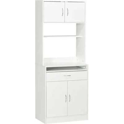Homcom Armario de Cocina Blanco con 4 Puertas - 70x40x180 cm Homcom Armario de Cocina Blanco con 4 Puertas - 70x40x180 cm
