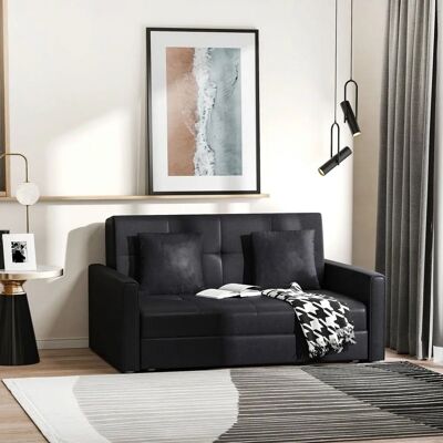 Homcom Sofá Cama Abatible - 2 Plazas, Tapizado en Algodón, Almacenaje - Salón Moderno Homcom Sofá Cama Abatible - 2 Plazas, Tapizado en Algodón, Almacenaje - Salón Moderno