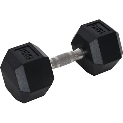 Mancuerna Hexagonal 15kg con Barra Metálica HOMCOM Mancuerna Hexagonal 15kg con Barra Metálica HOMCOM