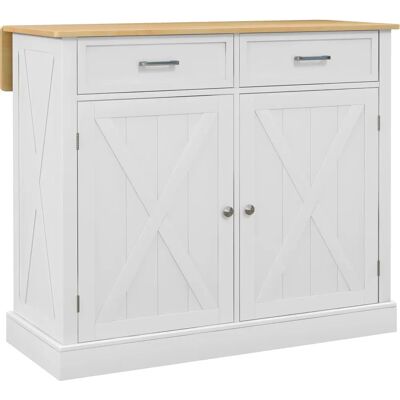 Ilha de Cozinha Homcom com Banco de Madeira Dobrável - 105x60x90,5cm Ilha de Cozinha Homcom com Banco de Madeira Dobrável - 105x60x90,5cm
