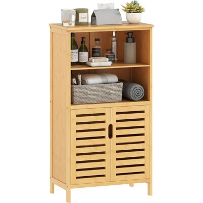 Armoire de bain en bambou Kleankin - Compacte, ventilée, finition naturelle - Publicité Armoire de bain en bambou Kleankin - Compacte, ventilée, finition naturelle - Publicité