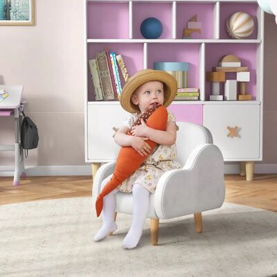 Sillón Nube para Niños Zonekiz - Terciopelo Suave, Seguro, 18-36 Meses Sillón Nube para Niños Zonekiz - Terciopelo Suave, Seguro, 18-36 Meses