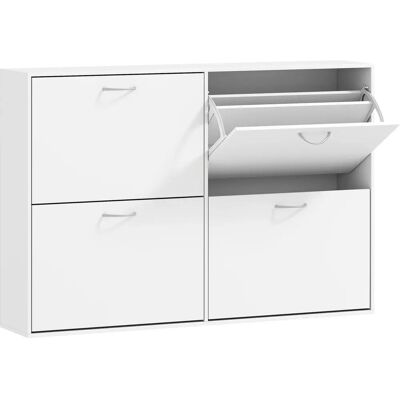 Armario Zapatero Blanco Homcom con 4 Cajones - Diseño Moderno para Entrada Armario Zapatero Blanco Homcom con 4 Cajones - Diseño Moderno para Entrada