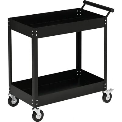 Carro de herramientas Durhand - Acero, 2 niveles, Negro - Garaje/Taller Carro de herramientas Durhand - Acero, 2 niveles, Negro - Garaje/Taller