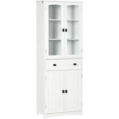 Armario de Cocina Blanco Homcom con Estantes Ajustables - Mueble de Cocina Armario de Cocina Blanco Homcom con Estantes Ajustables - Mueble de Cocina